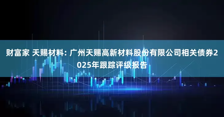财富家 天赐材料: 广州天赐高新材料股份有限公司相关债券2025年跟踪评级报告